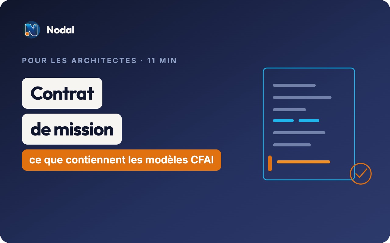 Contrat de mission d'architecte d'intérieur : ce que contiennent les modèles CFAI