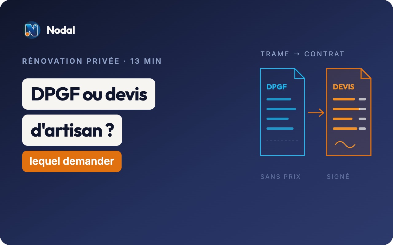 DPGF ou devis d'artisan : lequel demander en rénovation privée ?