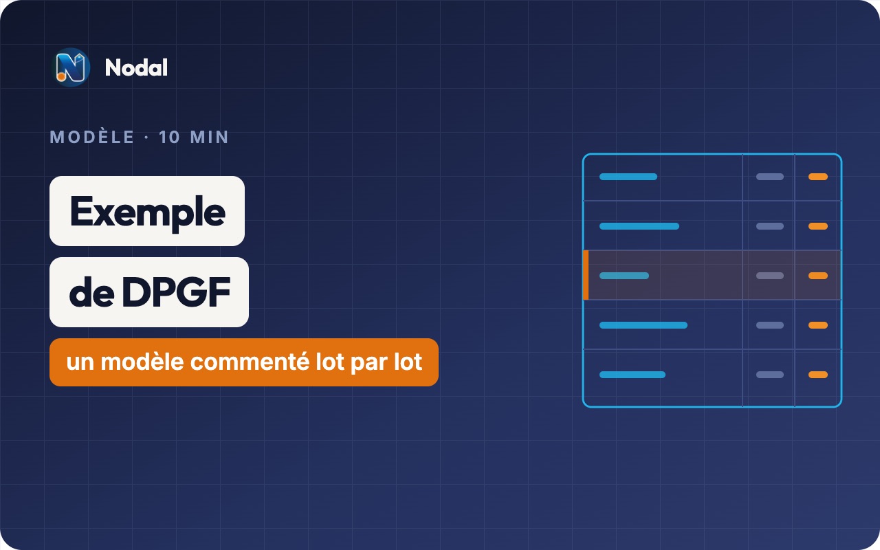 Exemple de DPGF : un modèle commenté lot par lot