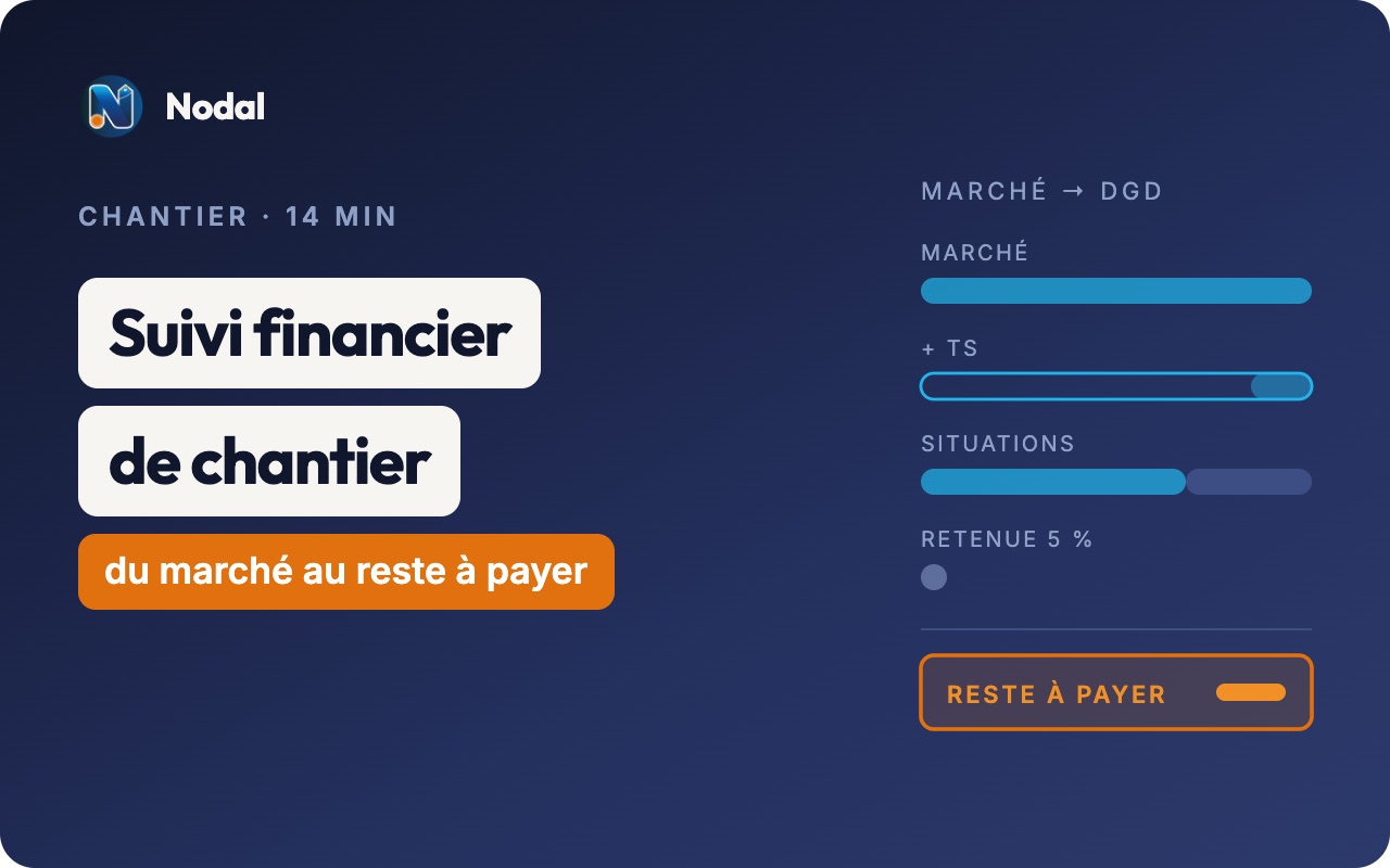 Suivi financier de chantier : du marché au reste à payer